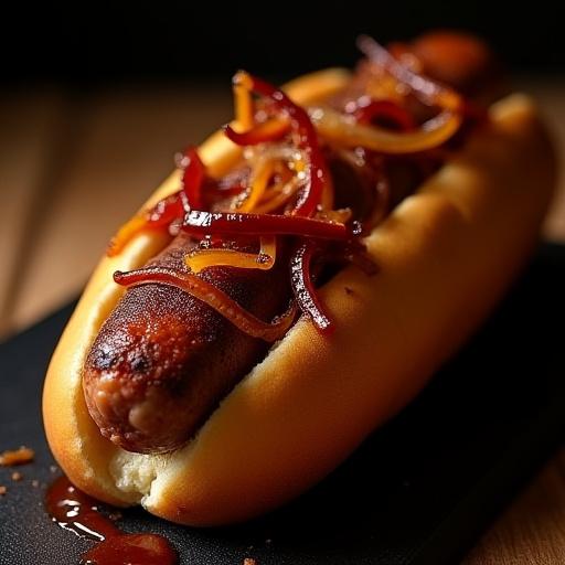 Hot dog Il Corsaro Nero con fagioli e cipolla caramellata